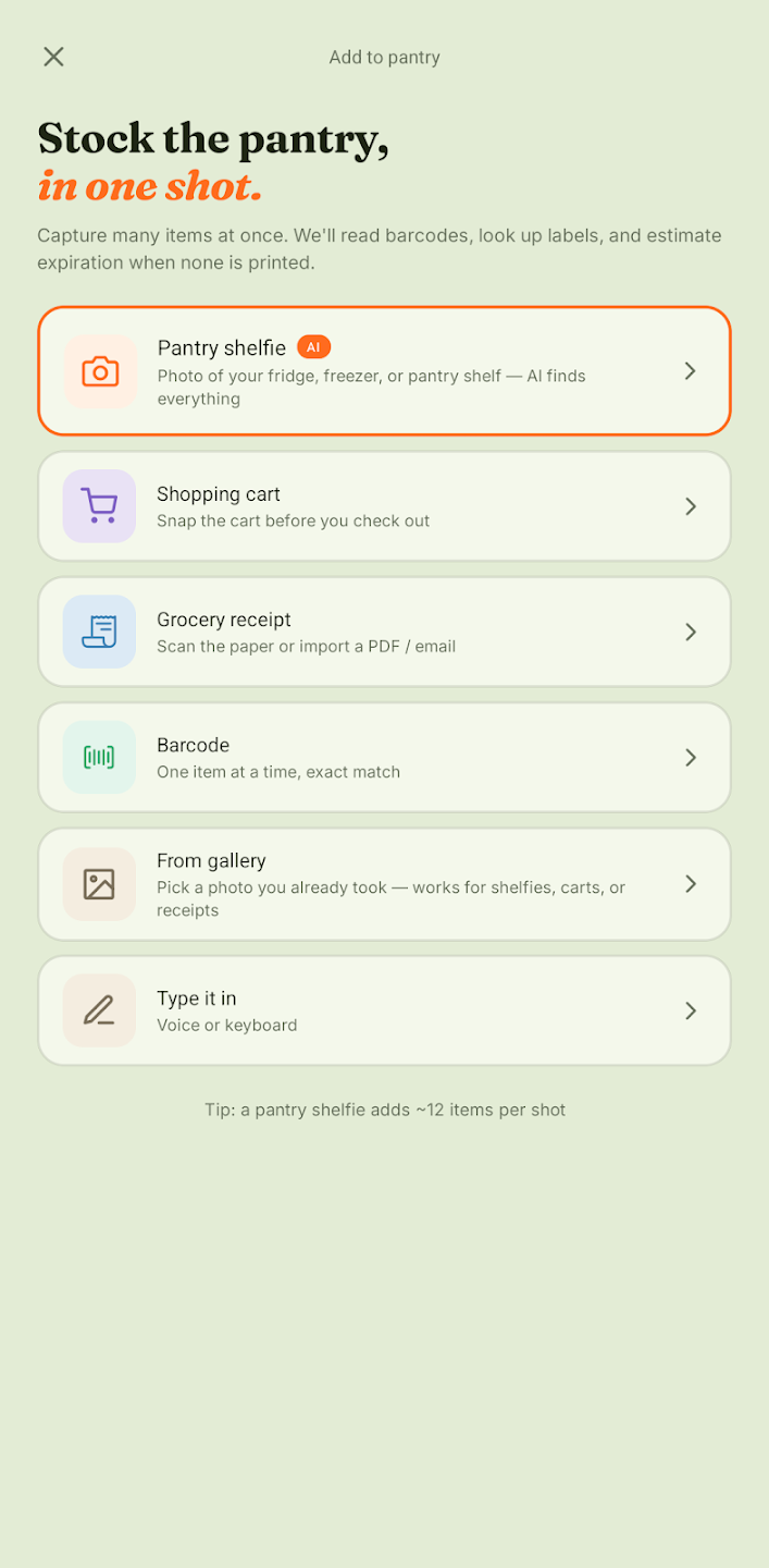 FreshSnap app screenshot
